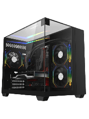 Eclipse Black Micro-ATX Gaming Case With Three-Sided Tempered Glass and LED Strip With 3 x 120mm CiT Eclipse Infinity ARGB Fans