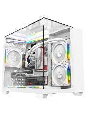 Eclipse White Micro-ATX Gaming Case With Three-Sided Tempered Glass and LED Strip With 3 x 120mm CiT Eclipse Infinity ARGB Fans