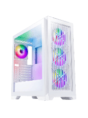 Pro Creator XE Mid-Tower E-ATX PC White Gaming Case With Mesh Front Panel and Tempered Glass Side Panel 1 x USB3.0 2 x USB2.0