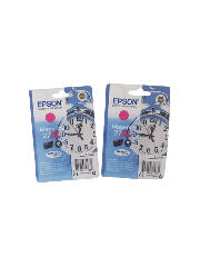 Brand New EPSON 27XL/ Magenta Cartridge/ ORIGINAL T2713/ ALARM CLOCK/ (Pack of 2)