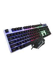 Jedel GK100 RGB Gaming Desktop Kit, Backlit Membrane RGB Keyboard & 800-1600 DPI LED Mouse