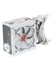 Vida 500W ATX PSU, 80+ Bronze, Fluid Dynamic Ultra-Quiet Fan, PCIe, Flat White Cables, Power Lead Not Included, White