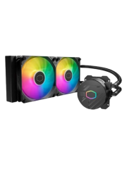 Cooler Master MasterLiquid 240L Core ARGB 240mm Liquid CPU Cooler, 2x ARGB PWM Fans, RGB Pump Head, Black