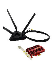 Asus (PCE-AC68) AC1900 (600+1300), Wireless Dual Band PCI-Express Adapter, 3 Antennas, External Base