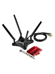 Asus (PCE-AC88) AC3100 (1000 + 2167) Wireless Dual Band PCI-Express Adapter, 4 Antennas, External Base