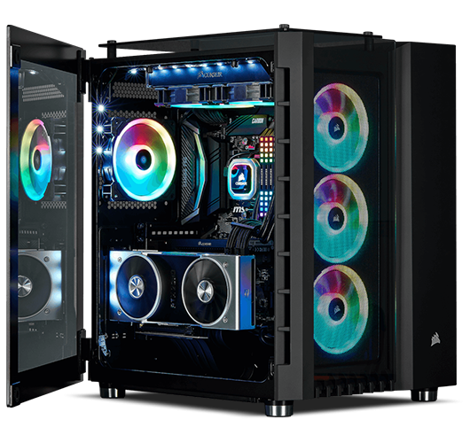 Corsair Crystal Series 680X RGB Gaming Case with Tempered Glass Window, E-ATX, Dual Chamber, 3 x LL120 RGB Fans