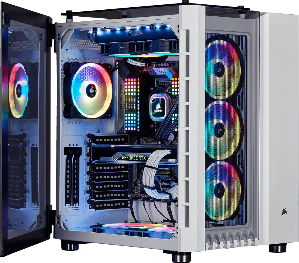 Corsair Crystal Series 680X RGB Gaming Case with Tempered Glass Window, E-ATX, Dual Chamber, 3 x LL120 RGB Fans, White