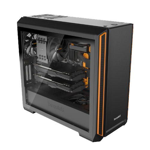 Be Quiet! Silent Base 601 Gaming Case, E-ATX, No PSU, 2 x Pure Wings 2 Fans, PSU Shroud, Orange Trim